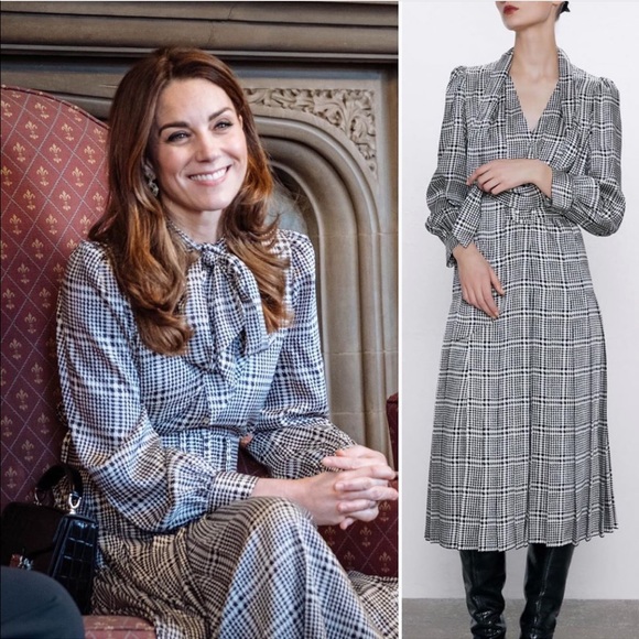 Zara Dresses & Skirts - ZARA Houndstooth Dress With Belt